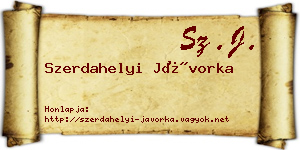 Szerdahelyi Jávorka névjegykártya